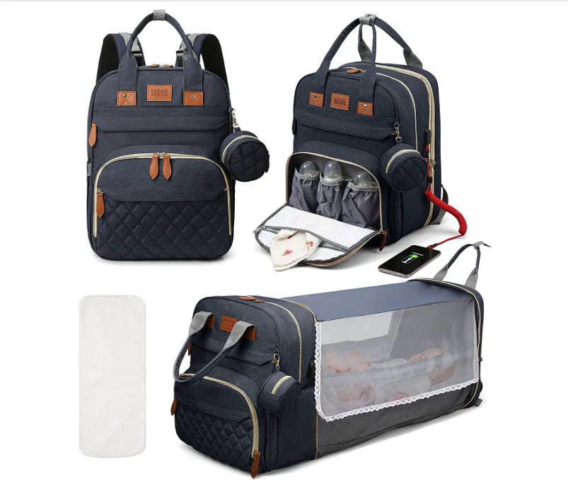 3-in-1 Travel Diaper Bag & Changing Bed