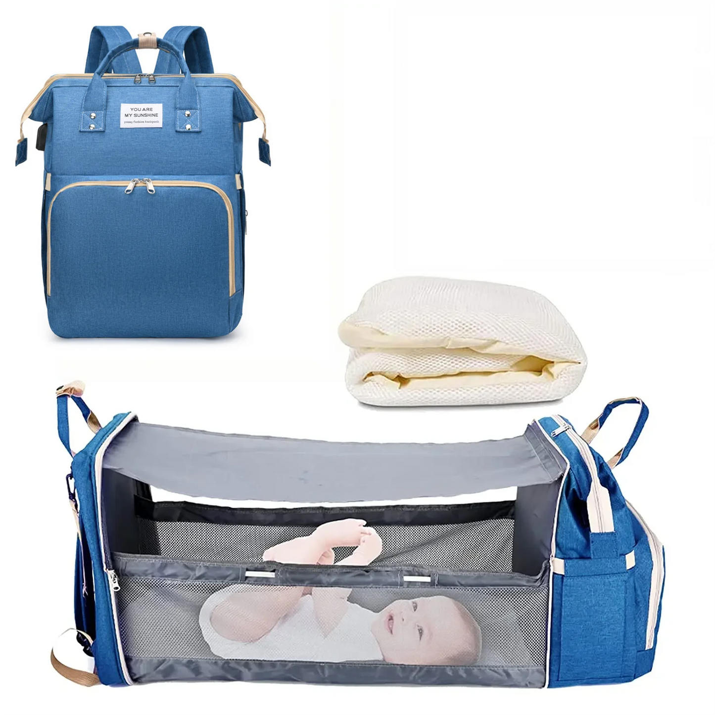 3-in-1 Travel Diaper Bag & Changing Bed
