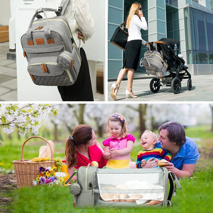 3-in-1 Travel Diaper Bag & Changing Bed