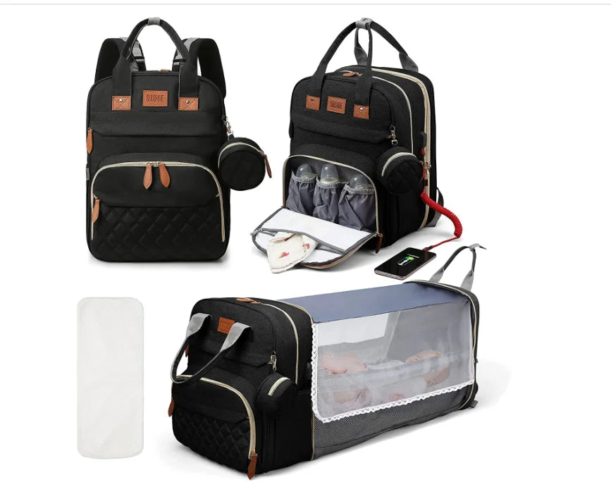 3-in-1 Travel Diaper Bag & Changing Bed