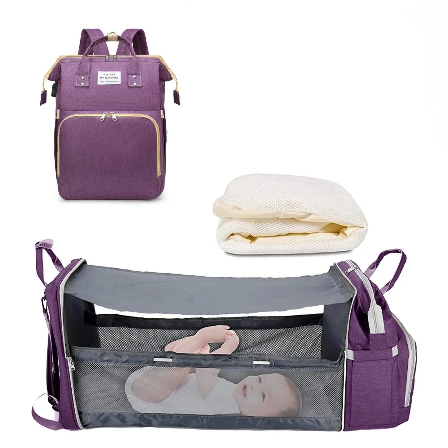 3-in-1 Travel Diaper Bag & Changing Bed