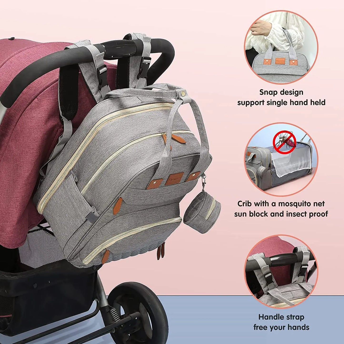 3-in-1 Travel Diaper Bag & Changing Bed