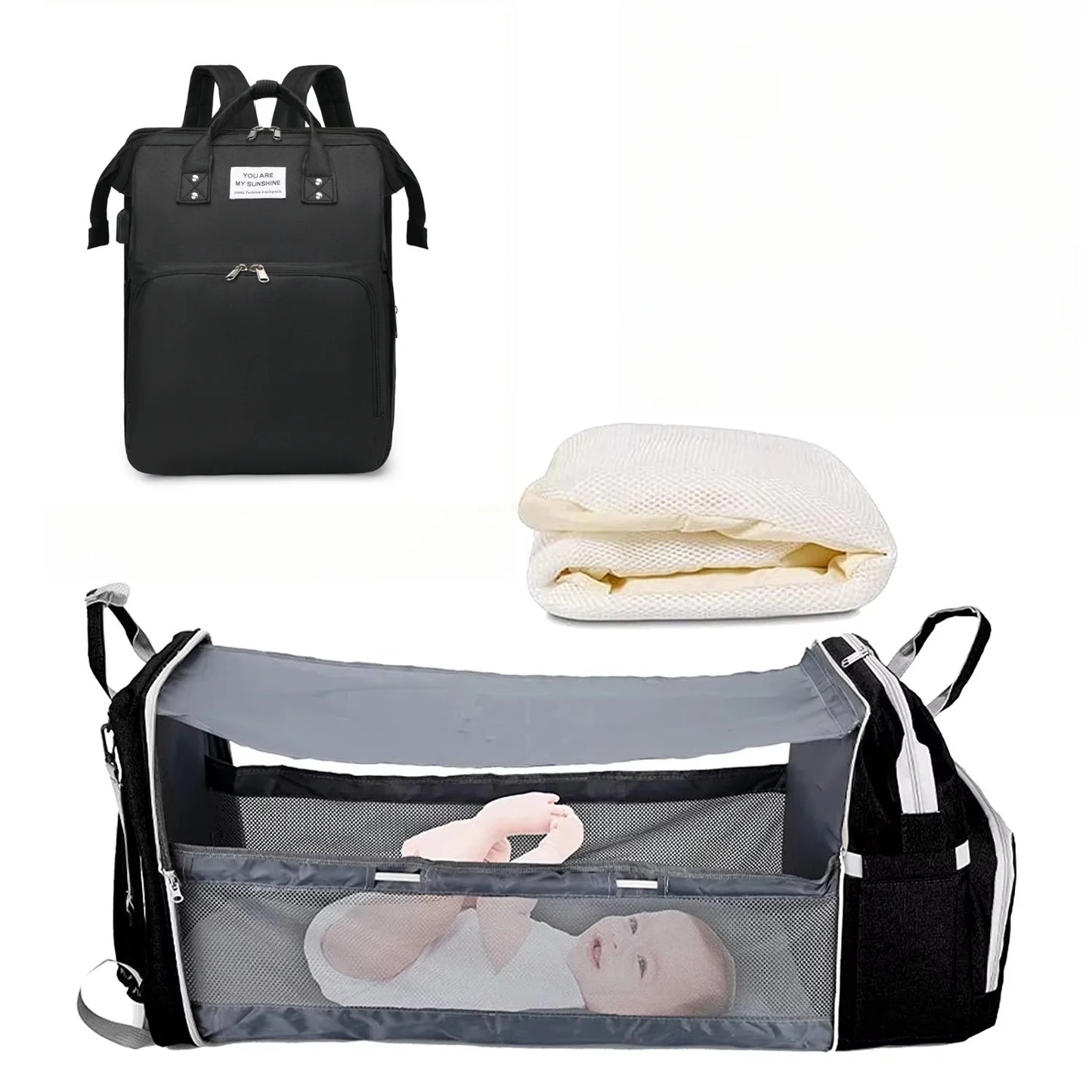 3-in-1 Travel Diaper Bag & Changing Bed