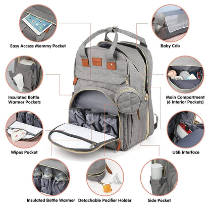 3-in-1 Travel Diaper Bag & Changing Bed